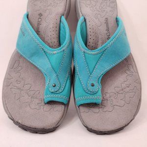 Columbia toe loop sandals, size 6, Blue